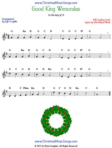 Good King Wenceslas Free Sheet Music