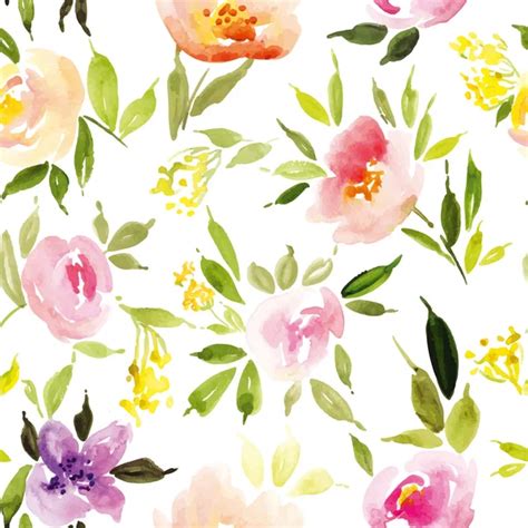 Watercolor Flower Pattern Stock Vector Karma15381 76584237