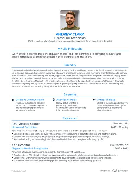 3 Ultrasound Technician Resume Examples And How To Guide For 2024