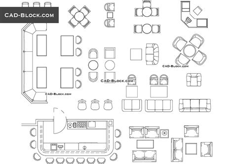 restaurant bar furniture cad drawings autocad file  blocks