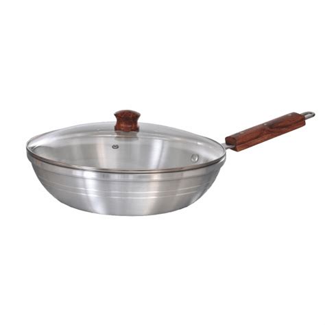 Aluminum Forged Deep Frying Pan with Glass Lid