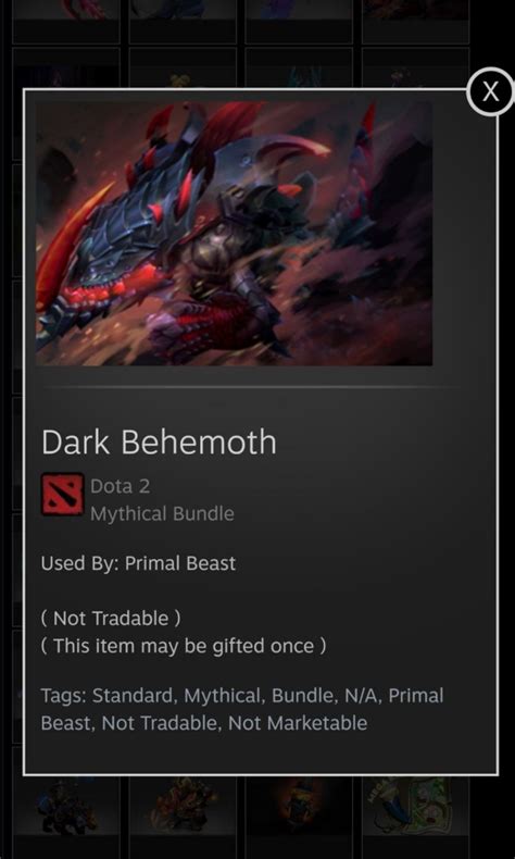 Dark Behemoth Collector Cache Primal Beast Dota 2 Video Gaming