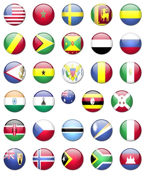 Round National Flags World Countries Flag Circles Vector Image Images