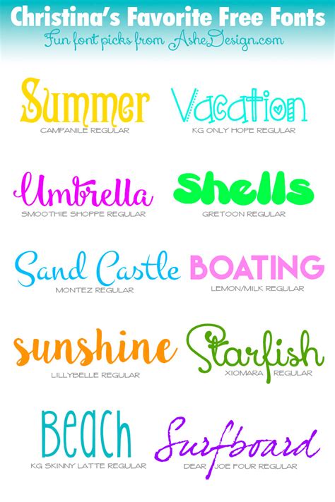 Free Fonts Summer Vacation Fonts Ashedesign