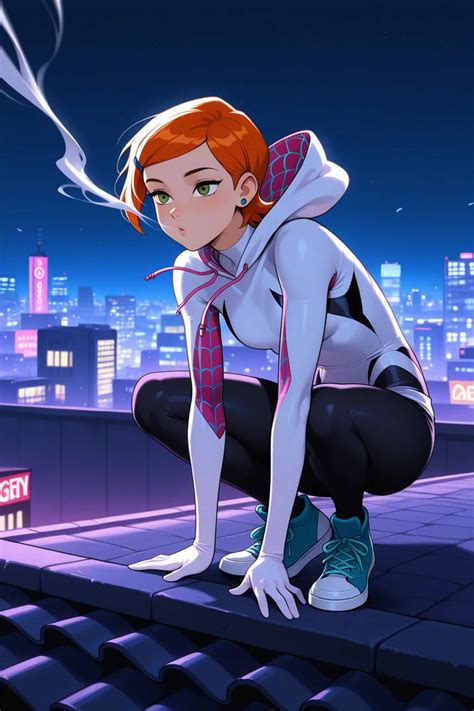 Gwen Tennyson Fanart SpiderGirl Cosplay Crouch 2 by xynot on DeviantArt
