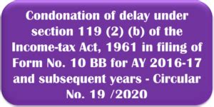 Condonation Of Delay Under Section B Of The Income Tax Act