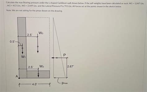 Solved Calculate The Max Bearing Pressure Under The L Sh