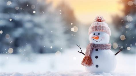 Premium Photo | Snowman illustration snowman wallpaper HD 8K wallpaper ...