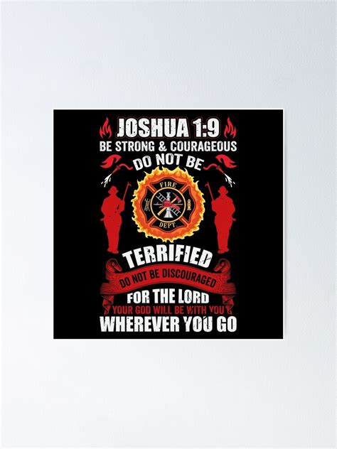 Firefighter Bible Verse Joshua 19 Poster For Sale By Etud1984