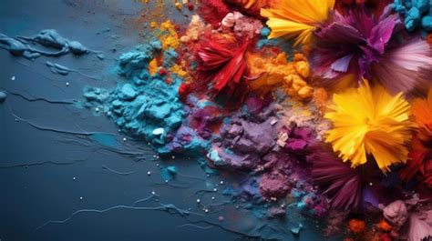 Premium Photo | Top view of Holi powder with various colors for Holi ...