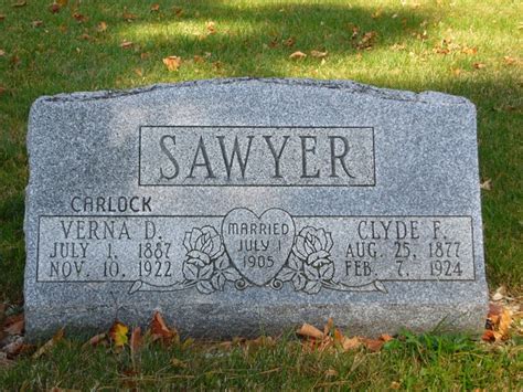 Clyde Forest Sawyer 1877 1924 Memorial Find A Grave