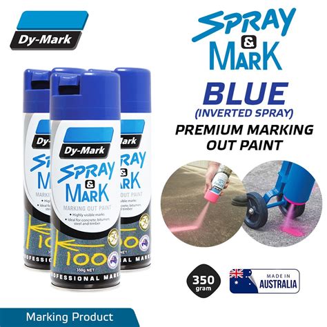 Dy Mark Spray And Mark Premium Marking Out Paint Inverted Spray 350g Blue