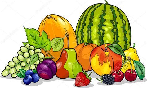 Fruits Group Cartoon Illustration Stock Vector Image By Izakowski