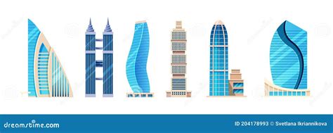 Future City Modern High Rise City Skyscrapers Stock Vector