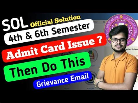 SOL Admit Card Issue Official Solution 4th 6th Semester Exam May