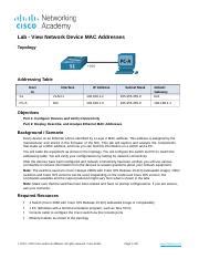 View Network Device Mac Addresses Docx Lab View Network