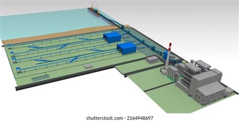 Coal Powerplant Layout 3d Illustration Stock Illustration 2164948697 ...