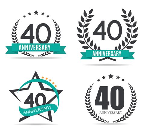 Template Logo 40 Years Anniversary Vector Illustration 4554627 Vector Art At Vecteezy