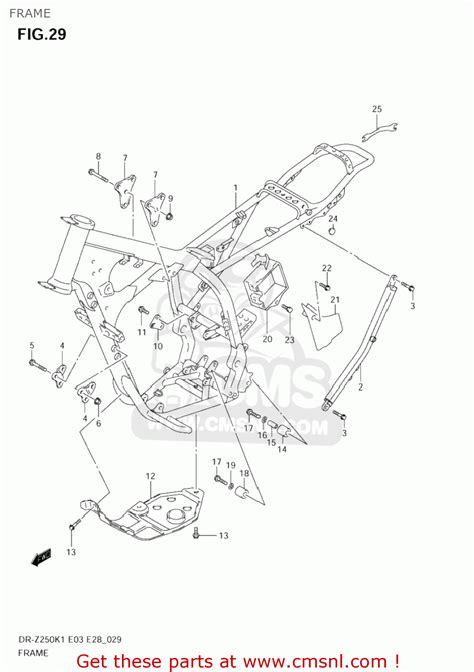 Suzuki DR-Z250 2001 (K1) USA (E03) DRZ250 DR Z250 FRAME - buy original FRAME spares online