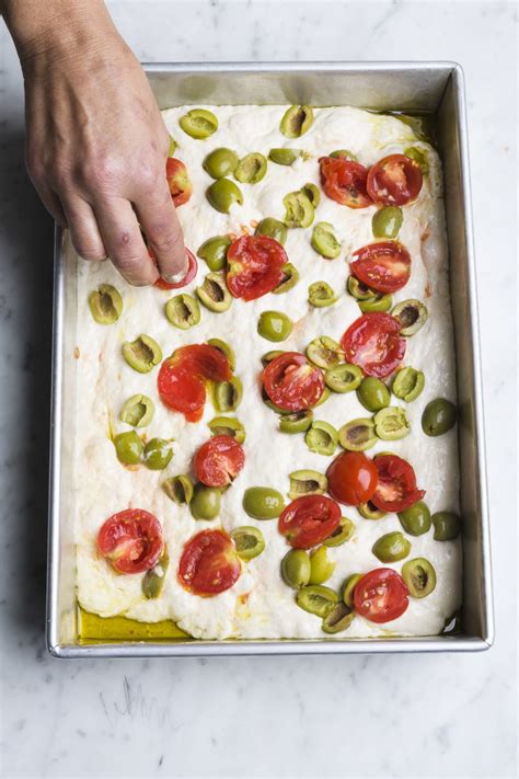 The Best FOCACCIA With FRESH MOZZARELLA OLIVE TOMATO And SALAMI The