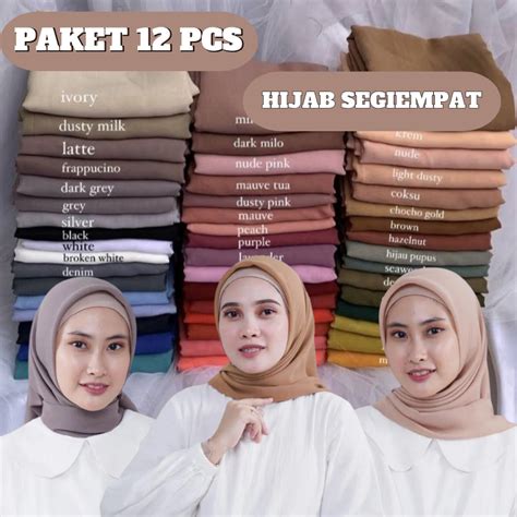 Jual Paket Usaha Pcs Hijab Bella Square Jilbab Segi Empat Polycotton