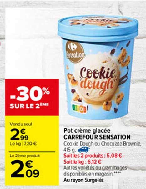 Promo Pot Crème Glacée Carrefour Sensation chez Carrefour iCatalogue fr