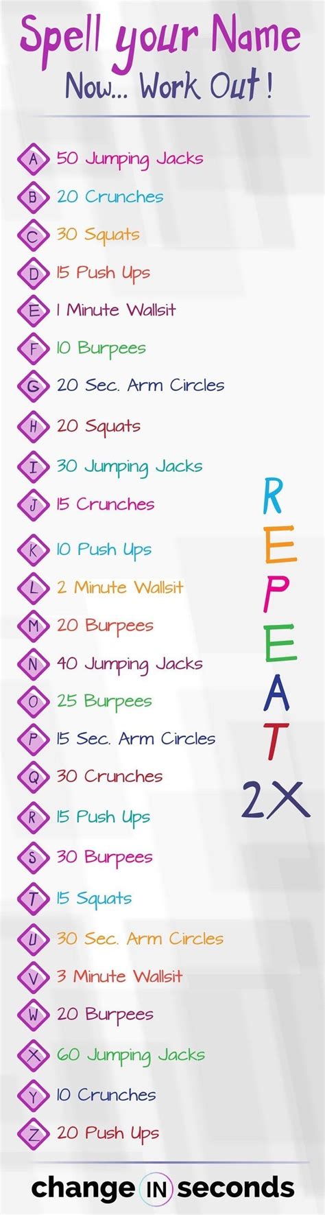 Pin By Samantha Begay On Health Fitness Spell Your Name Workout