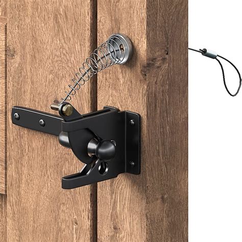 Skysen Self Locking Fence Gate Latch Carbon Steel Blacklock Post Mount With