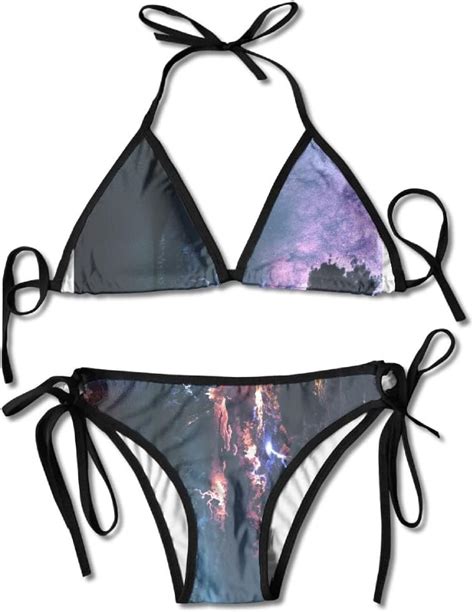 Amazon ALEISIN Volcano Eruption Lightning Bikini Women S Summer