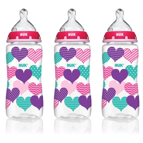 Nuk Wide Neck Bottles 10 Oz 0 M 3 Ct