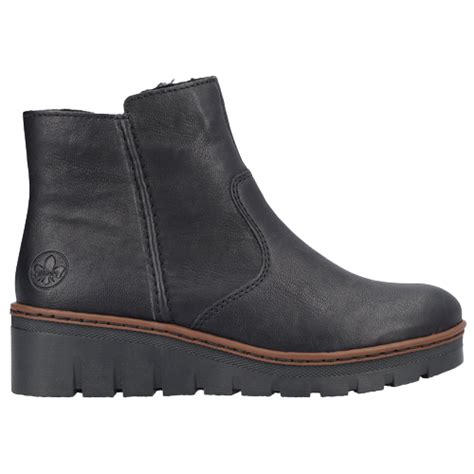 Rieker Wedge Ankle Boots X9165 00 Black Greenes Shoes