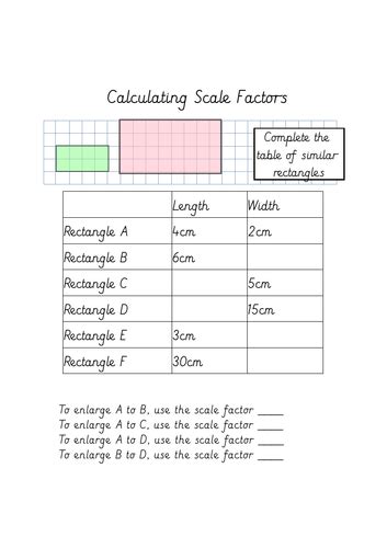 Year 6 Calculating Scale Factors Teaching Resources