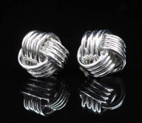 white gold knot stud earrings earrings jewellery