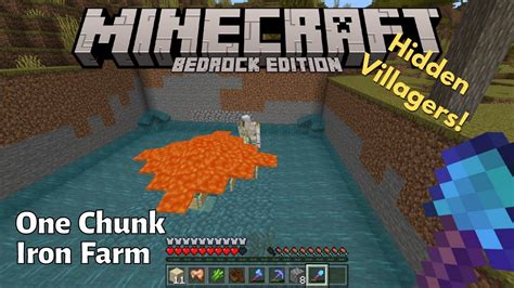 One Chunk IRON FARM For Minecraft Bedrock MCPE Xbox PS5 PC Switch