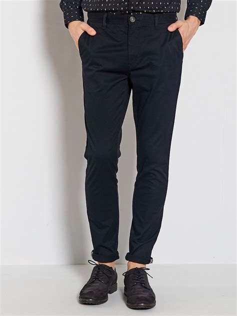 Pantalon Chino Skinny Noir Kiabi