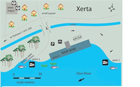 free fishing map, to find places to fish in Xerta-River Ebro - Fishing ...