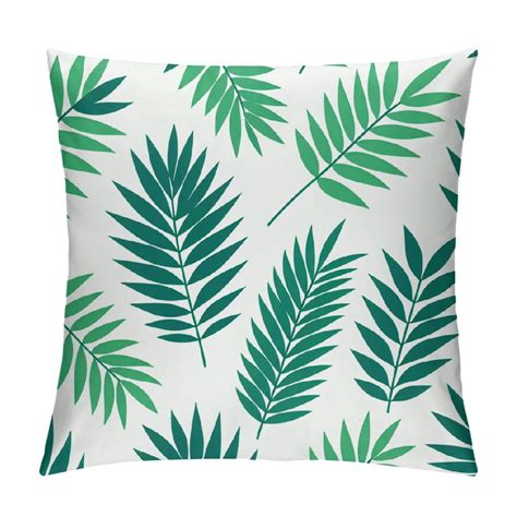 Gosmith Palm Leaf Pillow Exotic Pattern With Tropical Leaves In