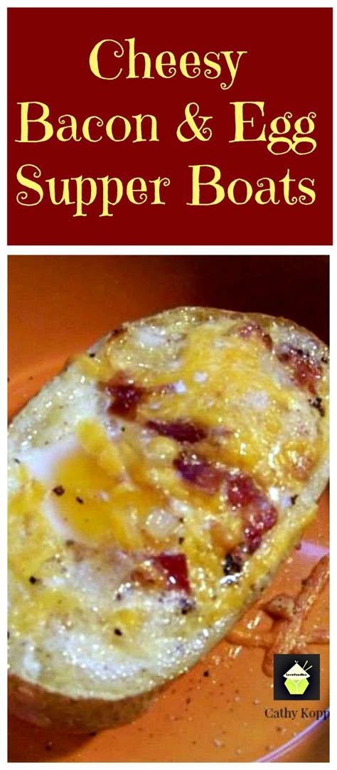 Egg Bacon Supper Boats Cheesy Bacon Bacon Dinner Recipes