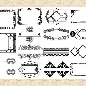 Art Deco Nouveau Frames Elements Bundle Ai Eps Not Svg And Png Gatsby