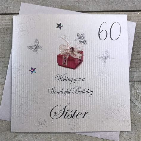 White Cotton Cards Wishing You A Wonderful Birthday Sister Handmade