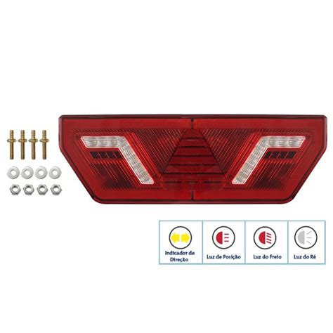 Lanterna Traseira Lado Esquerdo Acrilica V Multifuncao Led