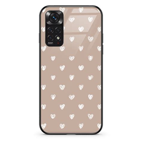 Etui szklane Xiaomi Redmi Note 11s Serduszka beż PieceofCase Sklep