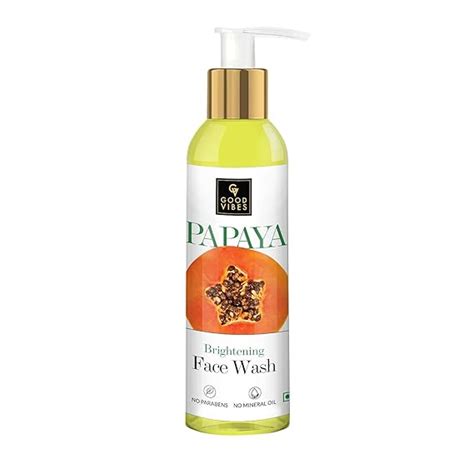 Good Vibes Papaya Brightening Face Wash 120 Ml Radiant Glowing