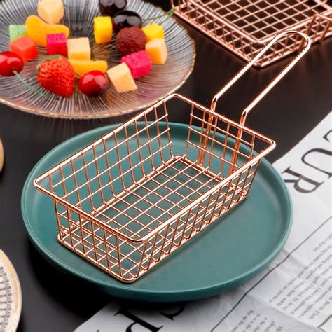 Stainless Steel Deep Fry Basket Round Wire Mesh French Chip Frying