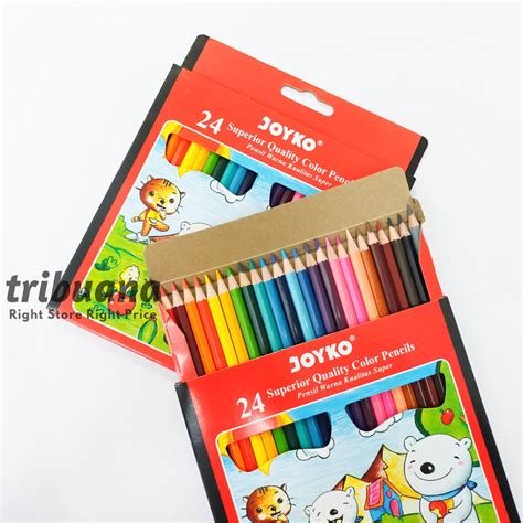 Jual Pensil Warna Coloring Pencil Joyko 12 24 Warna Panjang Shopee