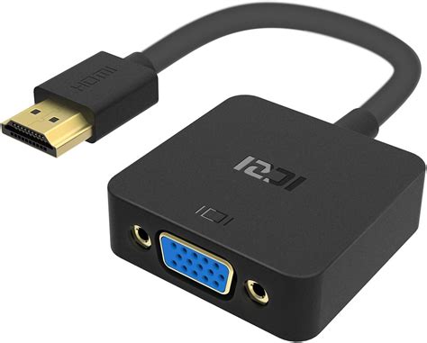 Iczi Adaptateur Hdmi Vers Vga P Noir Convertisseur Hdmi M Le Vers