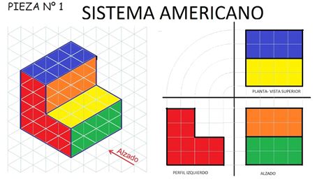 Sistema Americano Ej Alzado Planta Y Perfil Ejercicio De Vistas