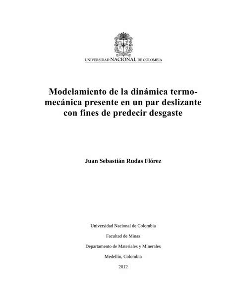 PDF Modelamiento de la dinámica termo mecánica presente ha aplicado