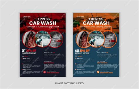 premium vector vector car wash service flyer poster design template
