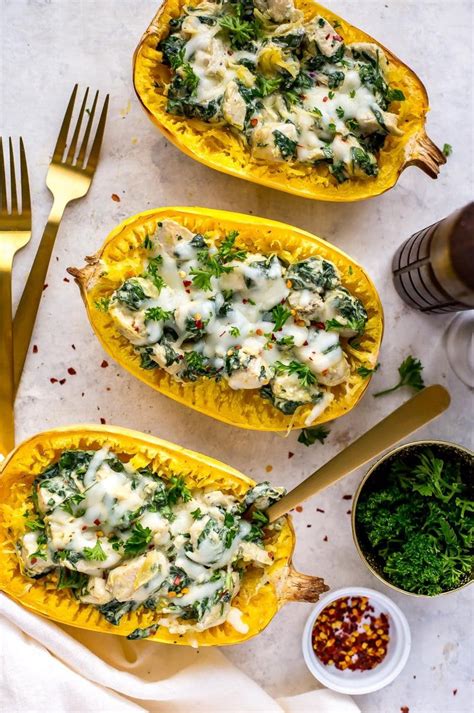 Chicken Spinach And Artichoke Spaghetti Squash The Girl On Bloor